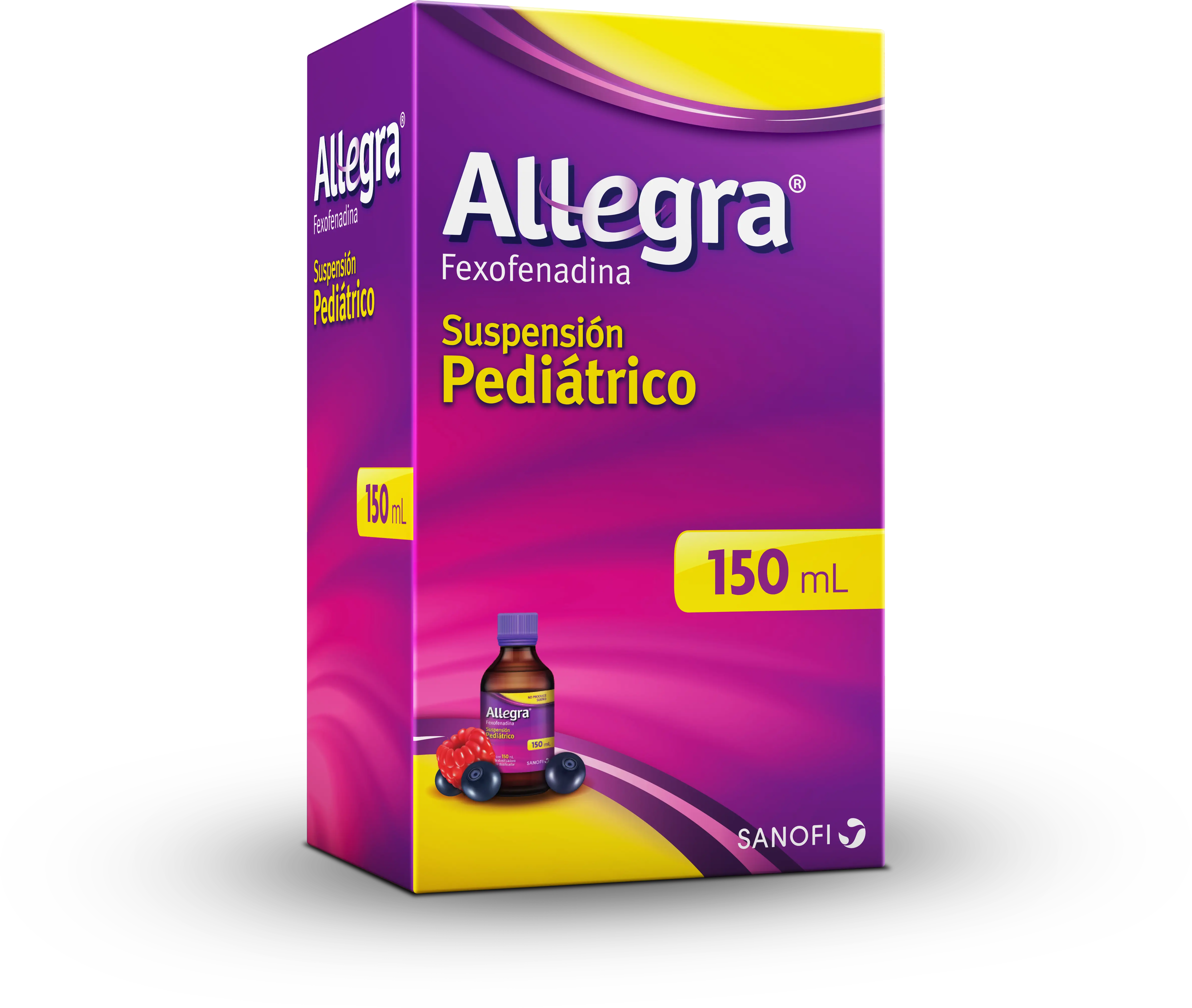 Anverso de empaque de Allegra® Pediátrico Reverso de empaque de Allegra® Pediátrico